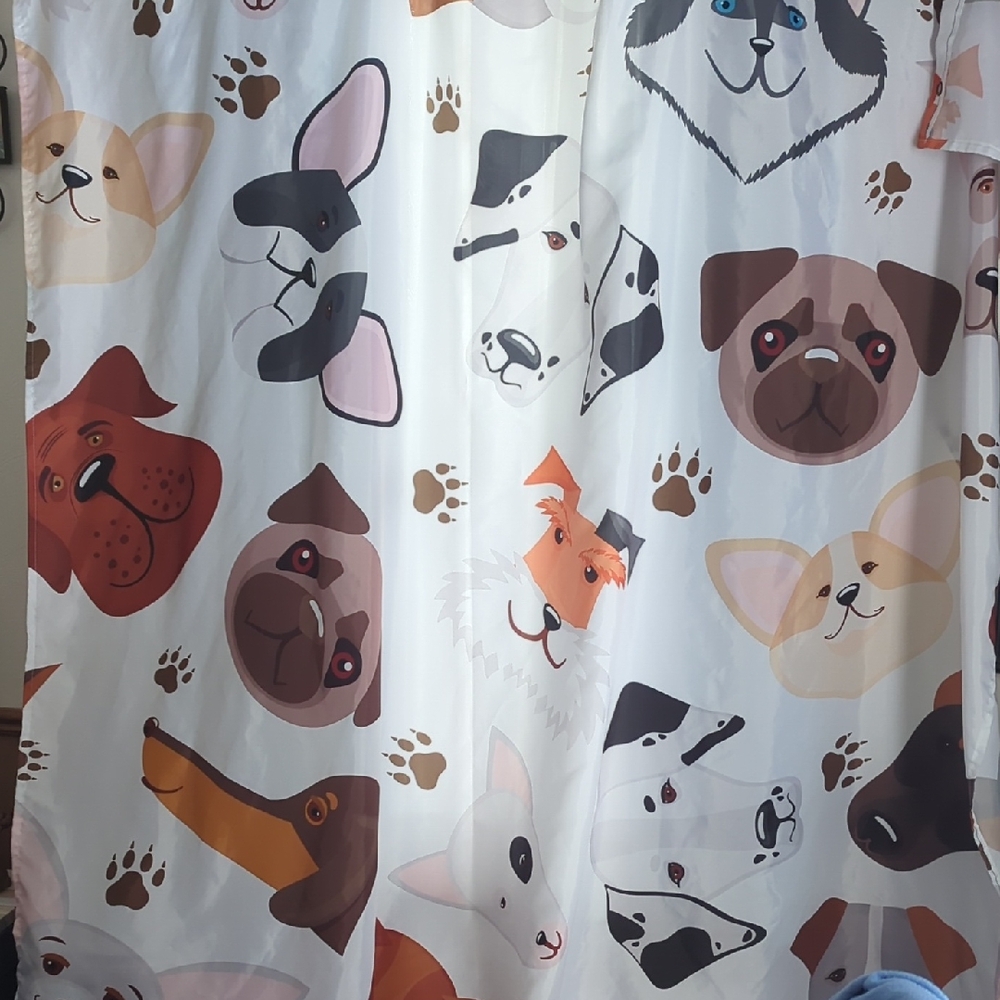 Dog Pattern Shower Curtain - Multicolor